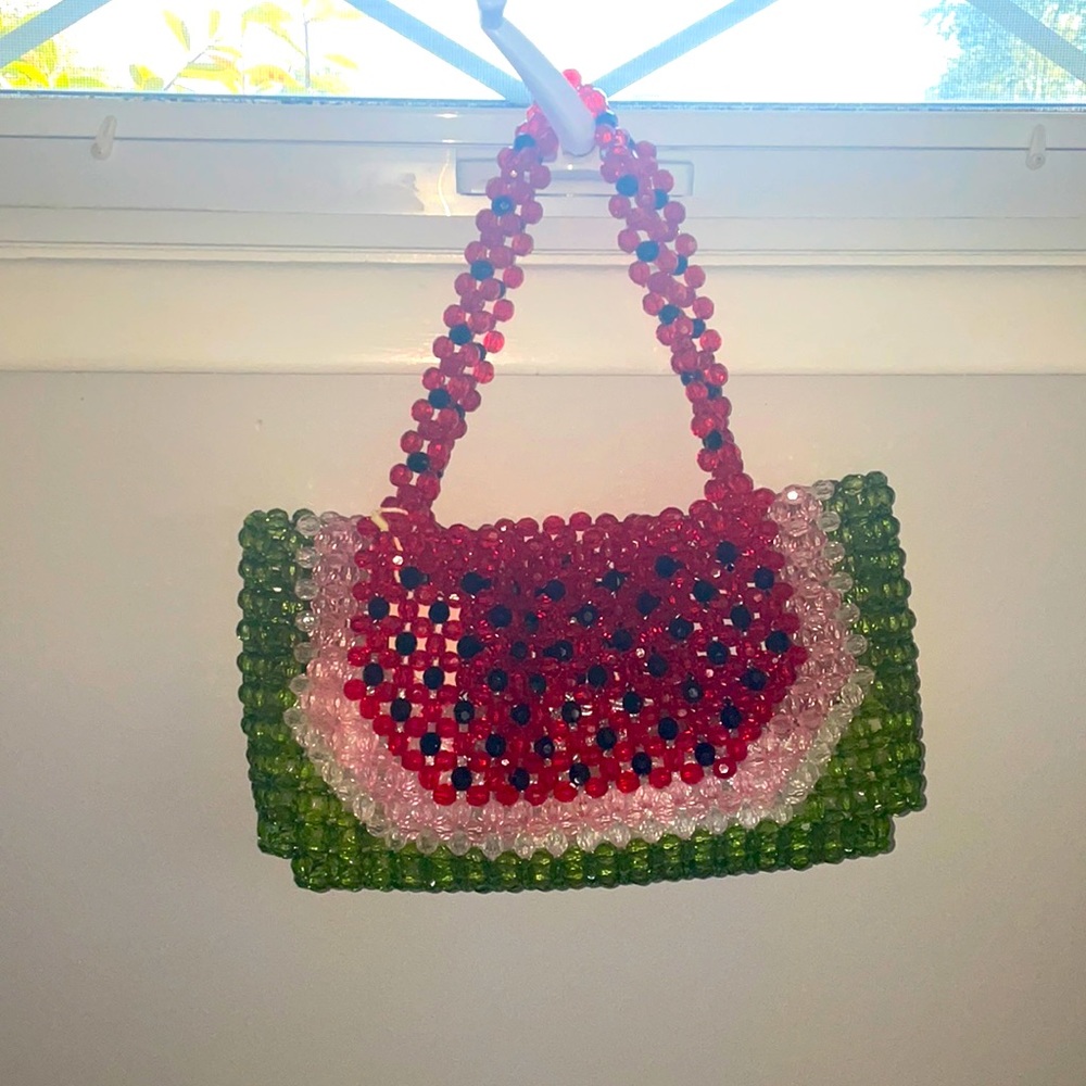 Beaded watermelon handbag